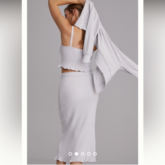 Daily Practice by Anthropologie Knit Lounge Set (CARDIGAN AND SKIRT ONLY) - Picture 4 of 7